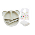 Star Babies - Baby Plate & Disposable Towel 3pcs & Bibs 10pcs - Cream
