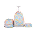 MOON  3 in 1 Kids Trolley Set   - (18-Inch) Premium Kids School Bag with Lunch Bag & Pencil Case-Pink