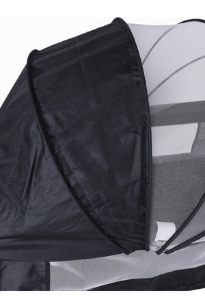 Kikibebe 3-In-1 Baby Bedside Crib – Portable, Adjustable With Storage Basket, Mosquito Net & Breathable Mattress – Dark Grey