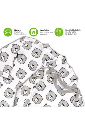 MOON Organic Baby 3 in 1 Gift Set- Romper-Body Suit-Jogger for 0-3 Months - Bear Print