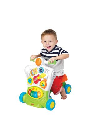Little Learners 3 in 1 Ride-On Walker - Sit, Stand, Ride, Removable Piano, Interactive Dashboard, Durable Design, 9M+