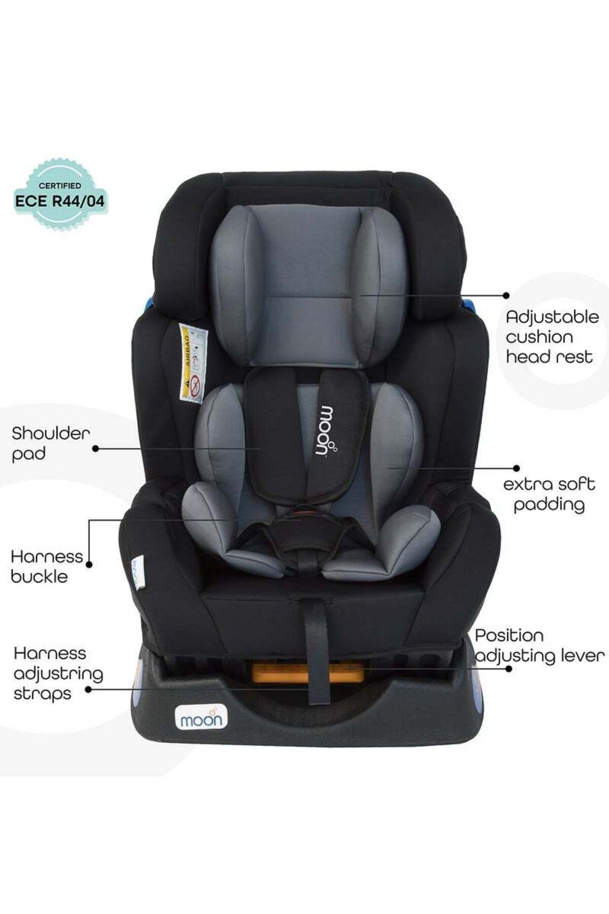 MOON Sumo Baby/Infant Car seat suitable from Birth to 6 Years-(Group(0,1,2) (0-25 Kg)-Black