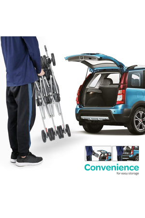MOON  Jet Plus  Twin Buggy Lightweight Travel strollers- up to 30Kg,6m+ -Dark Grey
