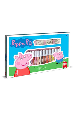 Peppa Pig 36 Felt Tip Pen & Stamp Set with Ink Pad & Coloring Book – Kids Drawing & Coloring Kit – Creative Arts & Crafts Supplies for Children
