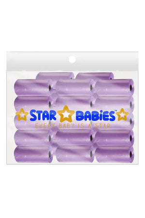 Star Babies - Scented Nappy Bag - Pack of 25/375 Bags - Lavender