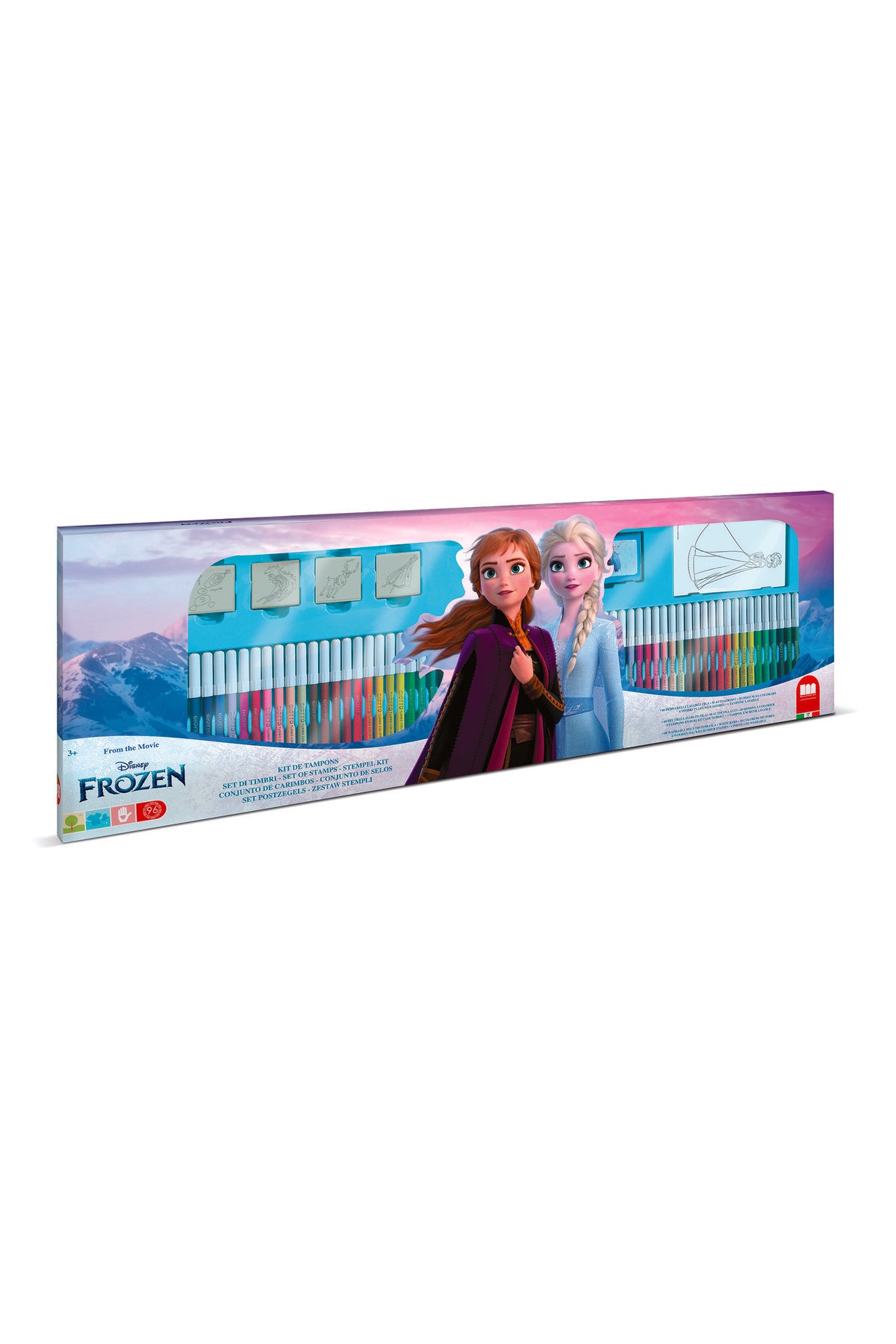Frozen II Mega Art Case – 60 Felt Tip Pens, 10 Pencil Crayons, 10 Wax Crayons, 6 Stamps, Ink Pad, Coloring Book, Notebook & Stickers – Complete Creative Set for Kids