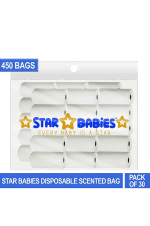 Star Babies Scented Nappy Bag Pack of 30/450 Bags - White