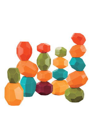 MOON Rock and Stack Balancing Educational Sensory Vibrant Toy Blocks for 12M+ - 12pcs.