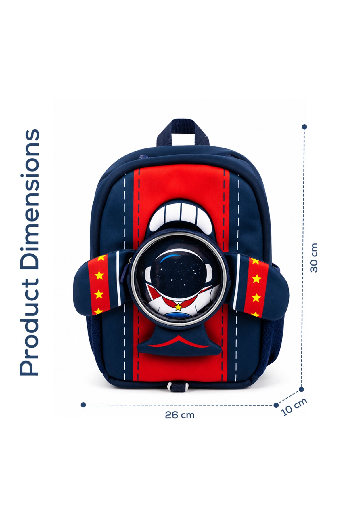 Cocobee Aeroplane-Style Astronaut Print Backpack For Boys – Navy Blue
