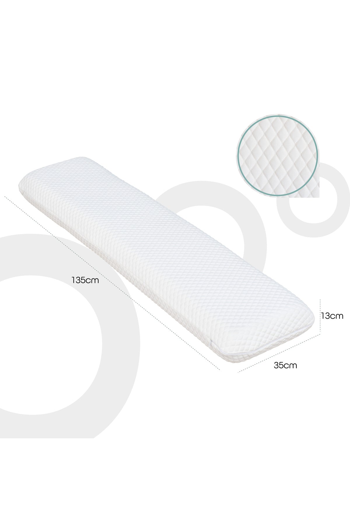 MOON  Multi function pillow - Full Body Pillow with Memory Foam, Long Pillow (White)