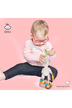 MOON Handcrafted Crochet Toy with Cuddle Ring & Clip Hanger-Bunny