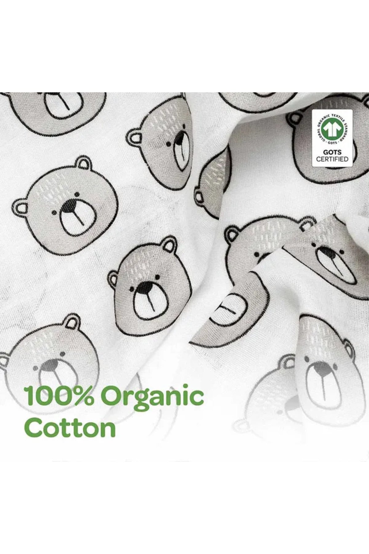 MOON Organic Baby 3 in 1 Gift Set- Romper-Body Suit-Jogger for 3-6 Months - Bear Print
