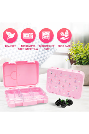 Bamboo Bark childrens kids tritan lunch box, bento, snack box with compartments for school nursery toddler lunchbox