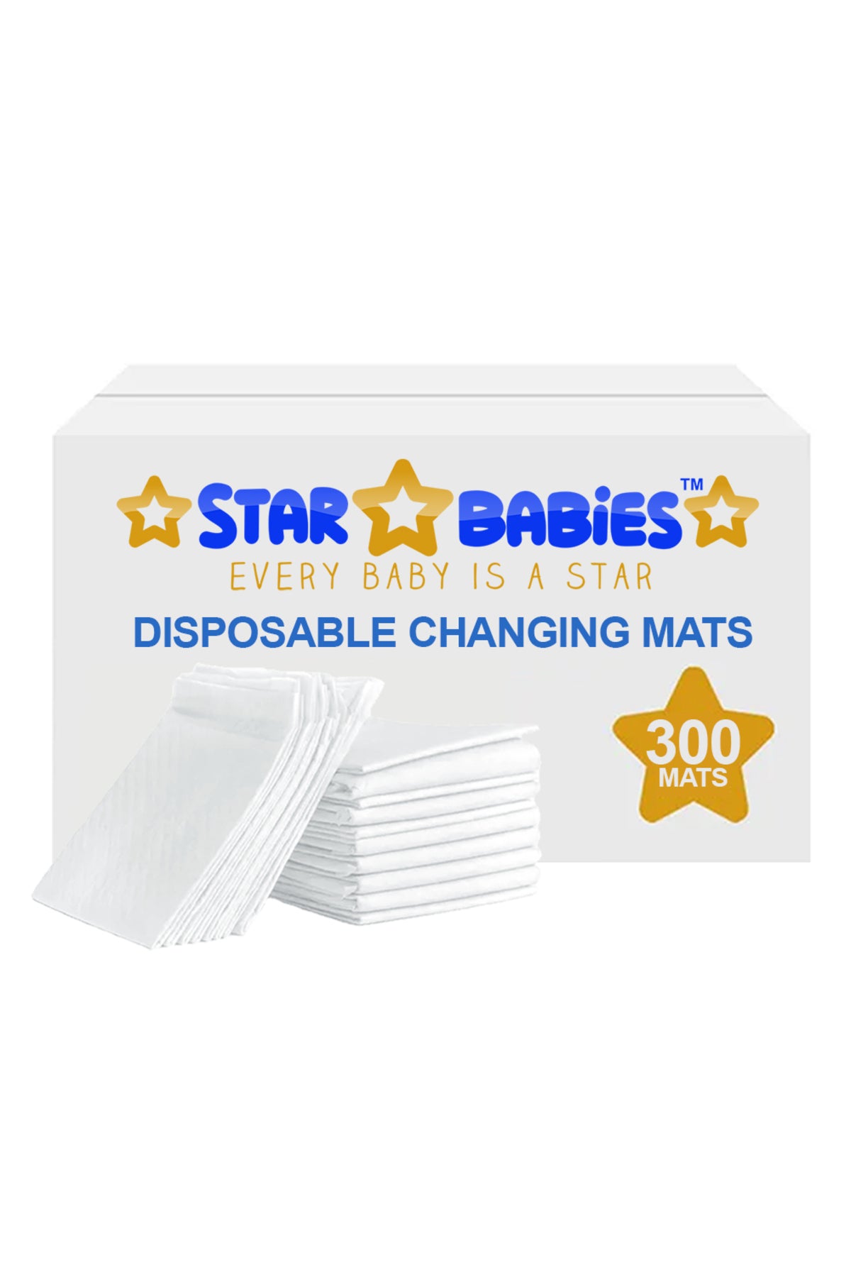 Star Babies - Disposable Changing Mats - White - 300 Pcs