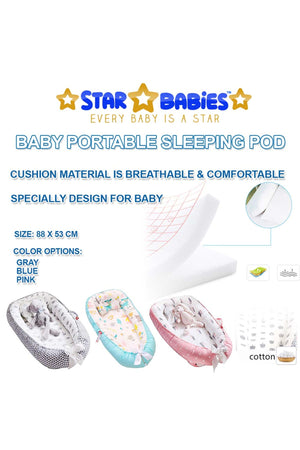 Star Babies - Portable Lounger Sleeping Pod - Blue