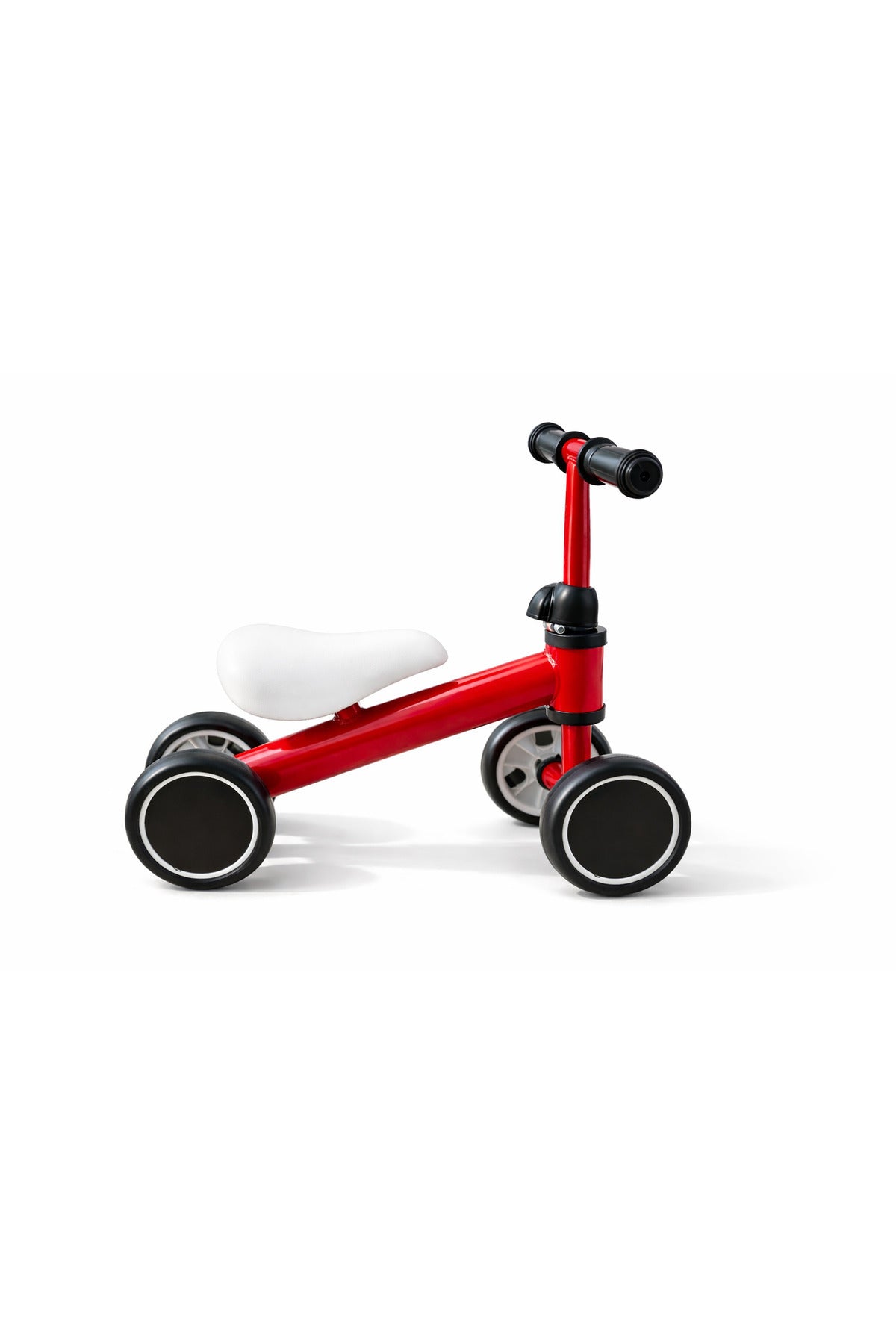 StarMarz Baby Balance Bike – 4-Wheel Toddler Training Bike for Indoor/Outdoor Riding, Soft Seat & No-Pedal Design for Safe Learning – Lightweight Kids First Bike (1–3 Years) – Red