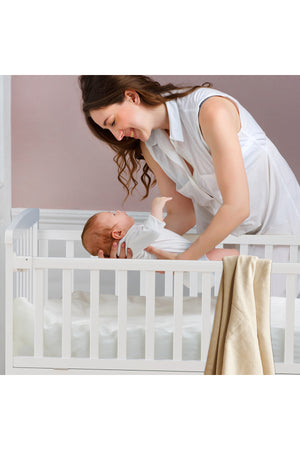 MOON Wooden Portable crib(129X69X96 cm) -White