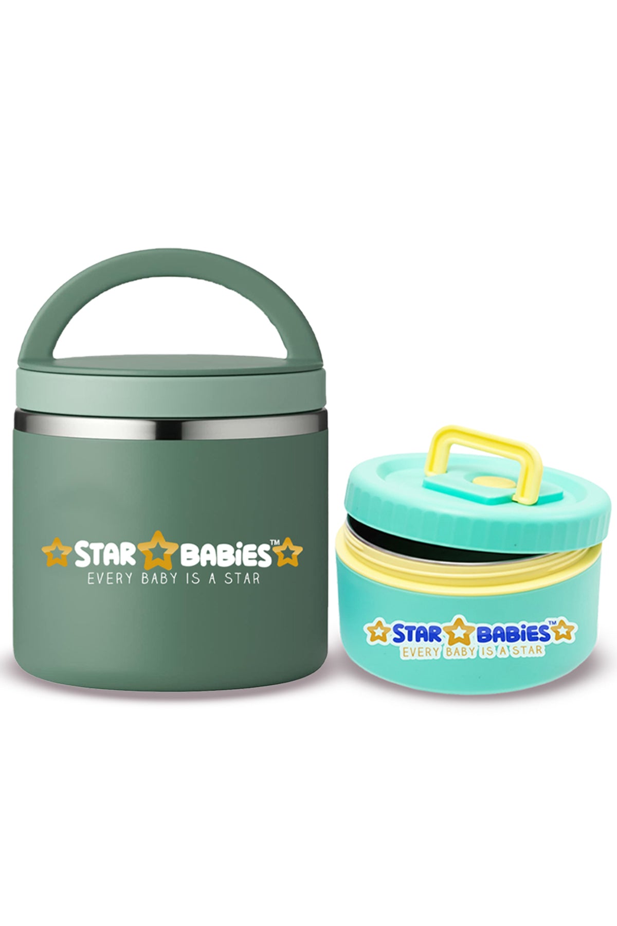 Star Babies - Stainless steel Food jar set of 2 combo for food / soup / salad .