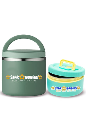 Star Babies - Stainless steel Food jar set of 2 combo for food / soup / salad .