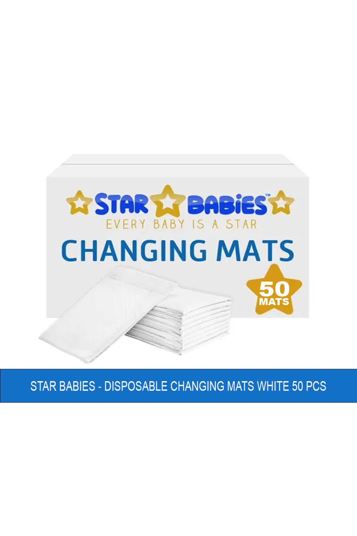 Star Babies Disposable Changing Mat Pack of 50 - White