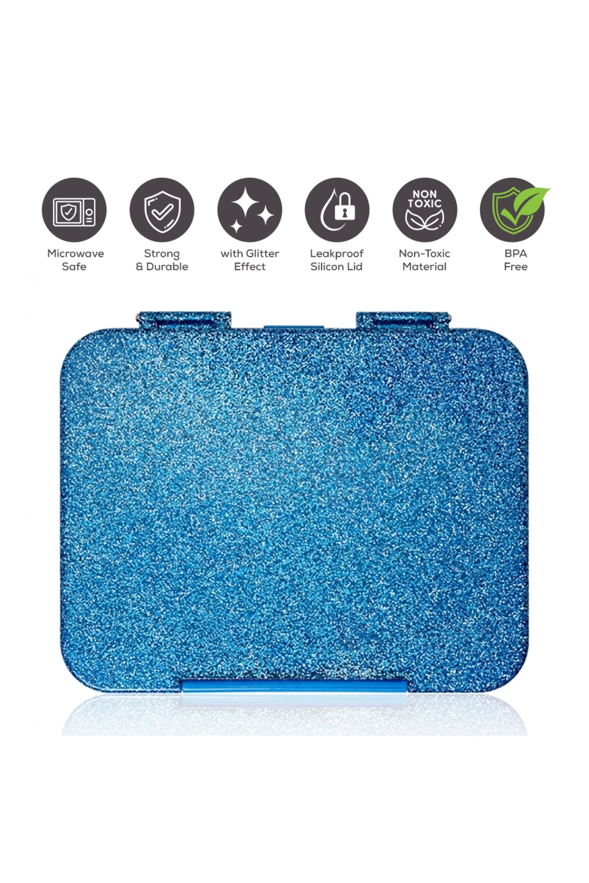 Cocobee 6-Compartment Bento Lunch Box| Leakproof & Lightweight For Kids – Blue