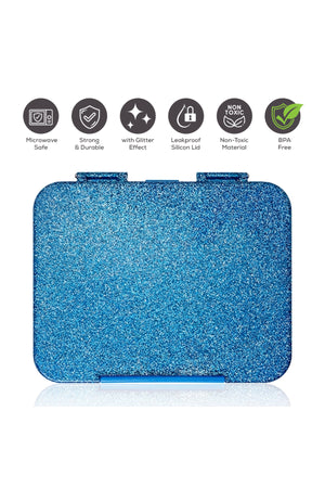 Cocobee 6-Compartment Bento Lunch Box| Leakproof & Lightweight For Kids – Blue