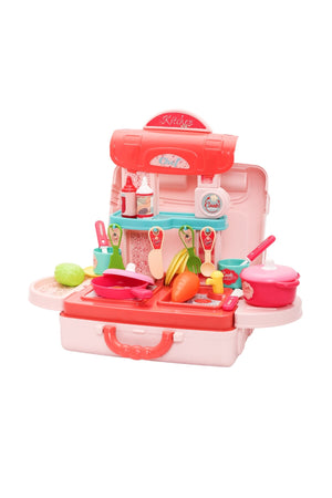 Urban Tots Briefcase Kitchen Set: Adorable Kitchen Play Set With Essential Tools & Accessories-Multicolor