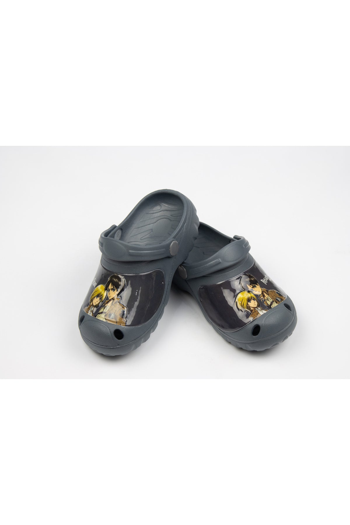 Attack On Titan Kids Clogs – Lightweight Slip-On Sandals With Ventilation Holes – Grey