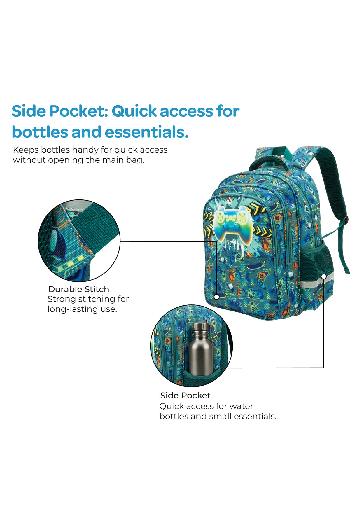 MOON  Kids Backpack    - (16-Inch)  Premium Kids School Bag - Green