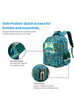 MOON  Kids Backpack    - (16-Inch)  Premium Kids School Bag - Green