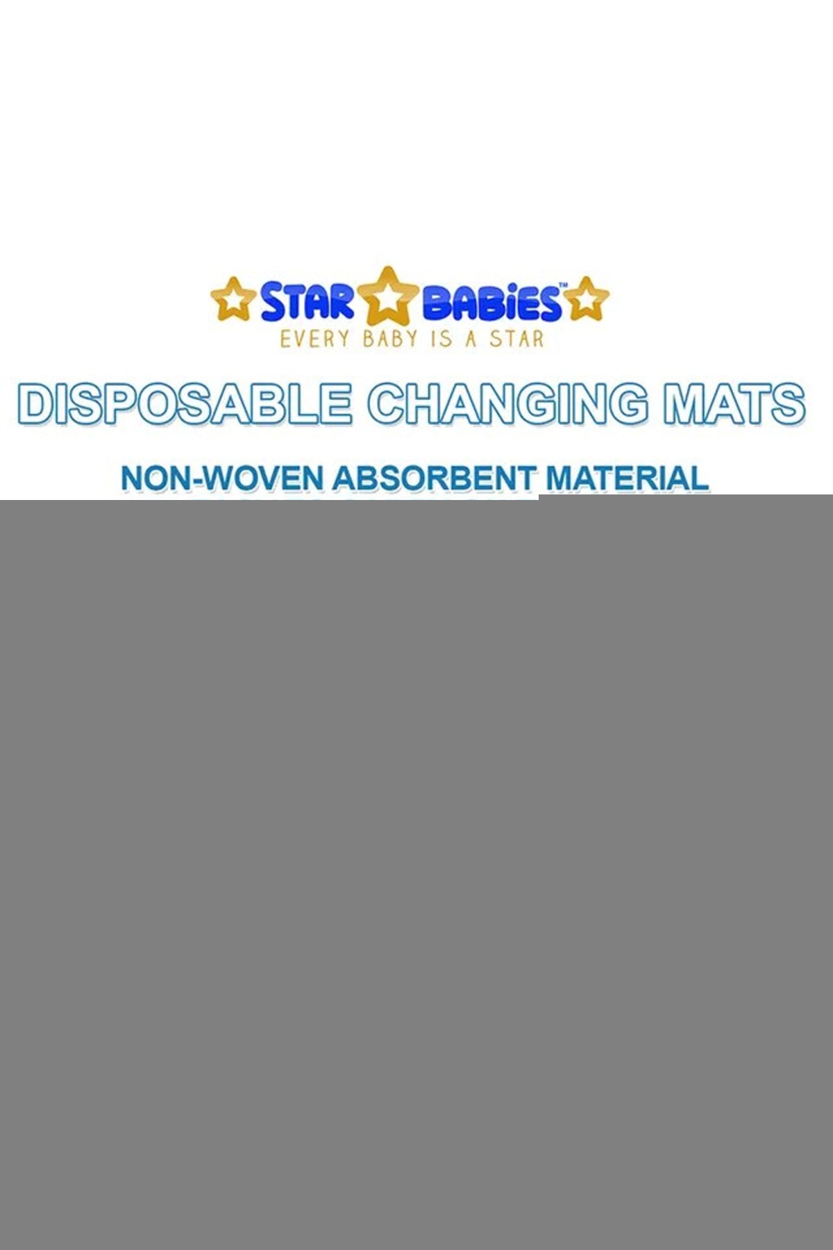 Star Babies - Disposable Changing mats (45x60cm) Large, Pack of 180 - Blue/White