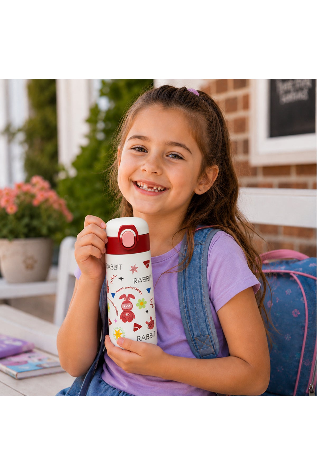 Cocobee Insulated Stainless Steel Water Bottle – Leakproof, Odour-Free, 500Ml, Soft Grip Handle – Red (3 Years+)