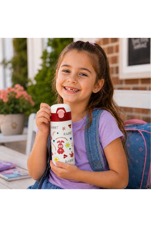 Cocobee Insulated Stainless Steel Water Bottle – Leakproof, Odour-Free, 500Ml, Soft Grip Handle – Red (3 Years+)