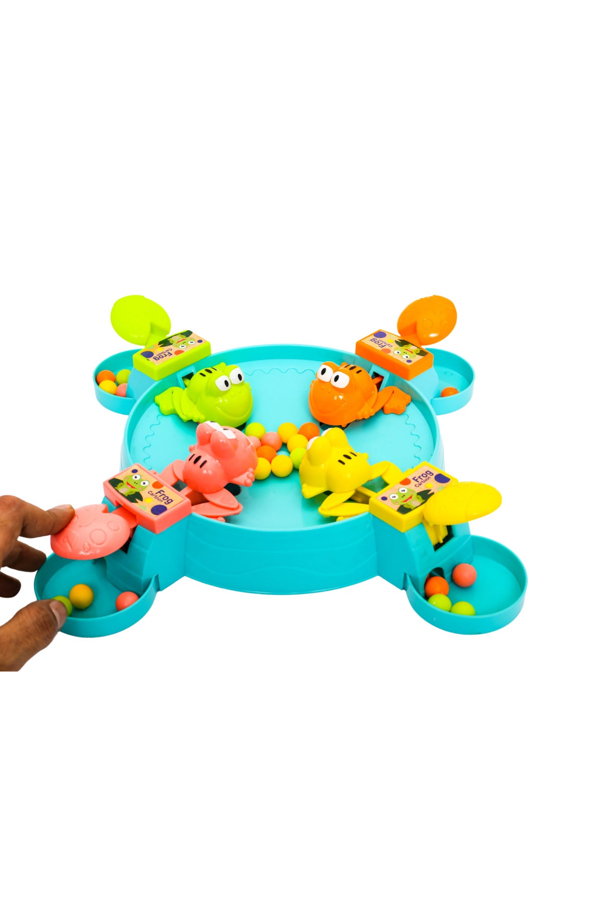 Urban Tots Hungry Frog Game - 4 Player Classic And Intelligent Puzzle Game-Blue