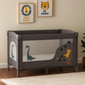 Kikibebe Portable Foldable Baby Crib Convertible To Full-Size Bed Newborn Multi-Functional Playpen Movable Design - Grey