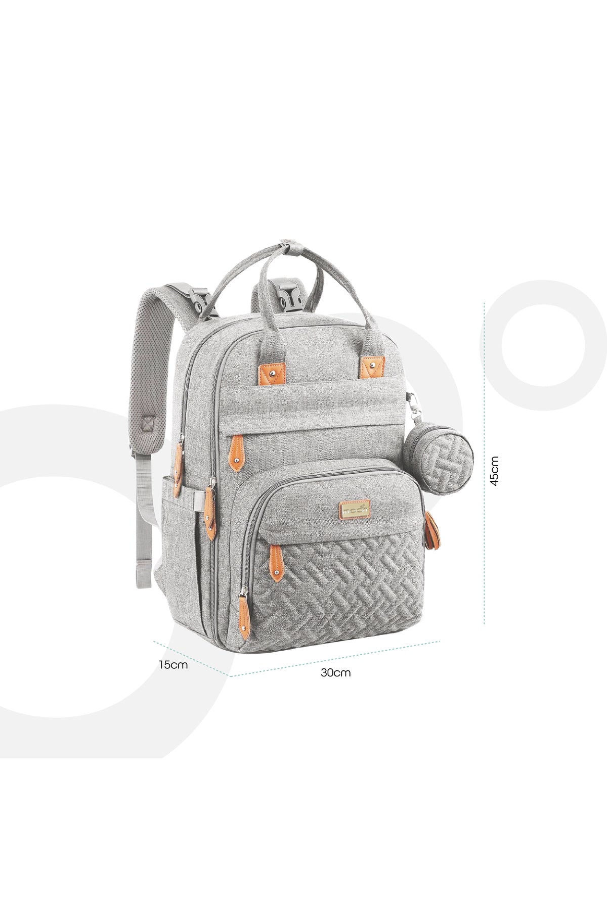 MOON KaryMe - Diaper Back Pack with pacifier case- Grey