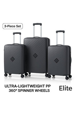 ELITE- Premium Hard-Shell Luggage 20 inch – Lightweight Spinner Suitcase – Dark Grey