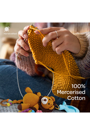 MOON Handcrafted Crochet  Toy with Ring & Clip Hanger-Tiger