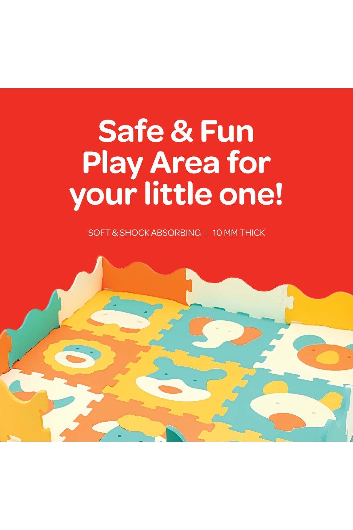 MOON Kids Puzzle Activity Floor Mat - 9PCS  W/BORDERS - ANIMAL WORLD