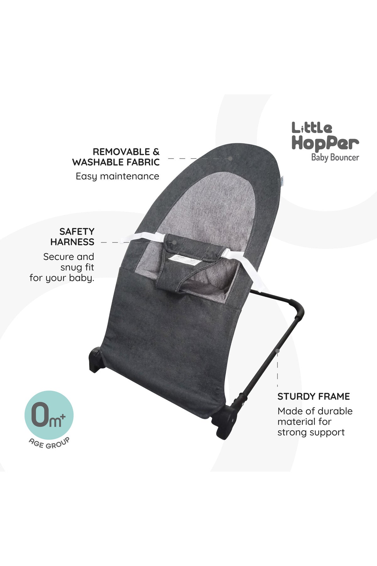 MOON Baby Bouncer -  Dark Grey