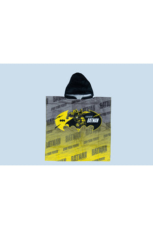 Batman Kids Poncho Towel- Soft & Absorbent Hooded Bath Towel For Boys – Black