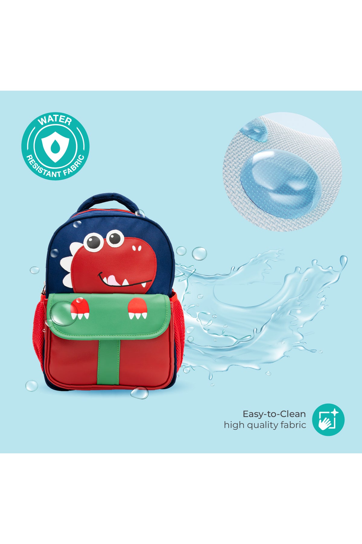 MOON Kids Backpack  – Comfy 3D Design,Padded Straps, Waterproof-Perfect for Preschool, Nursery, Snacks & Lunchbox-Dino