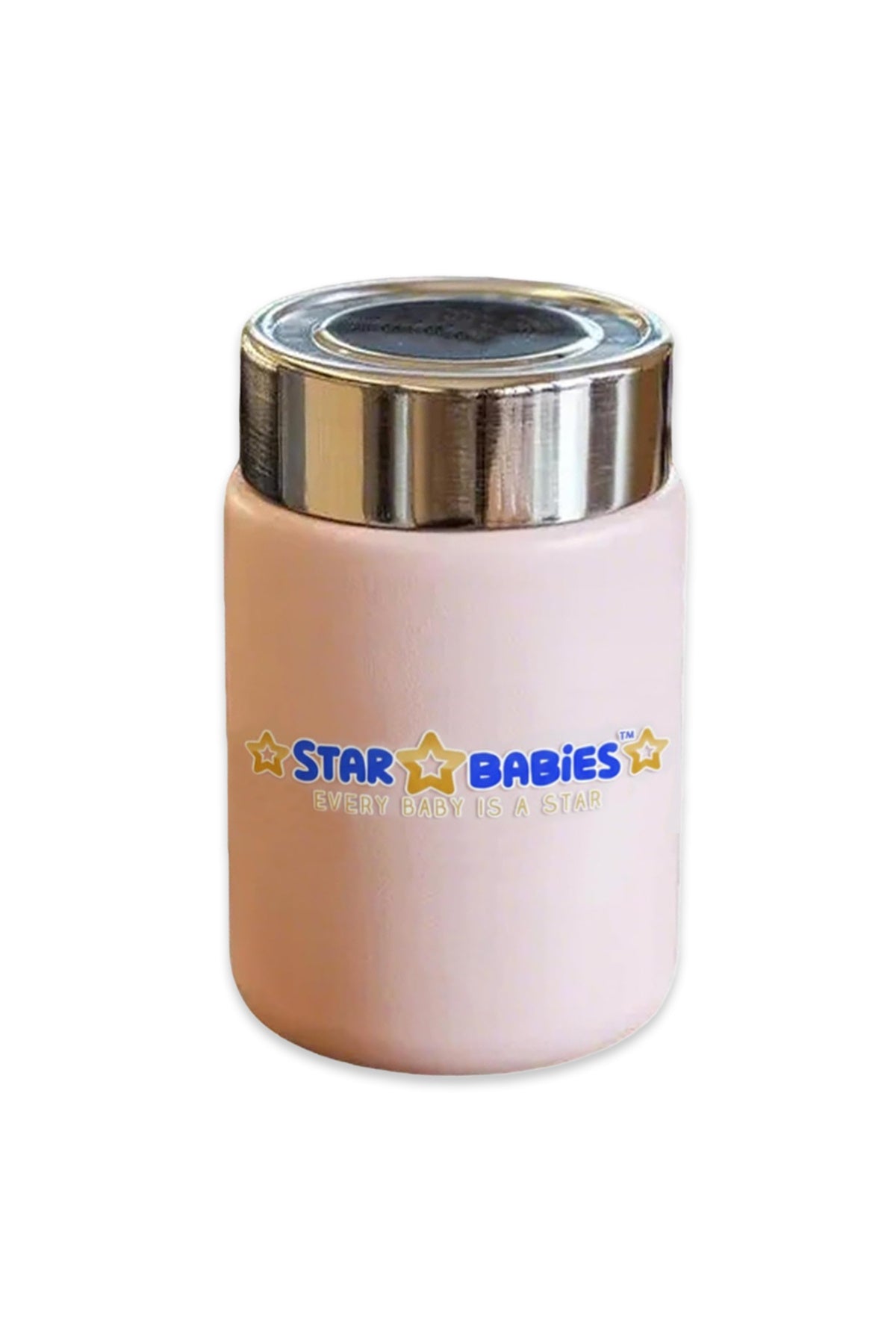 Star Babies Portable 230ml Double Wall Stainless Steel mini Vacuum Flask/ Cute Thermos Cup for Coffee Tea Water Pink.