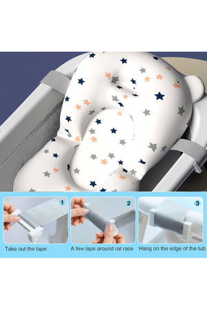 Star Babies - Baby Foldable Bathtub With Thermometer & Bathmat Set - Grey