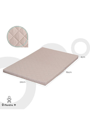 MOON  Two fold Travel Cot Mattress - Beige