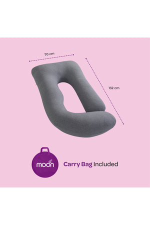 MOON Organic U Shaped Pregnancy Pillow - Grey