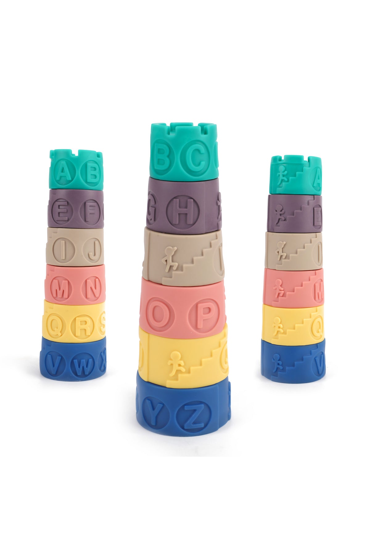 MOON Stacking Educational Toys – Montessori Toy Tower with Letters - Symbols & Patterns