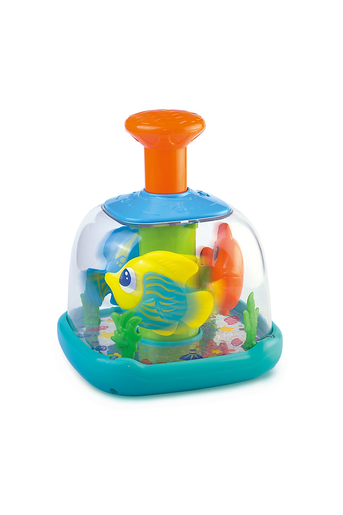 Little Learners Aquarium Push 'N Spin - Interactive Spinning Fish Toy