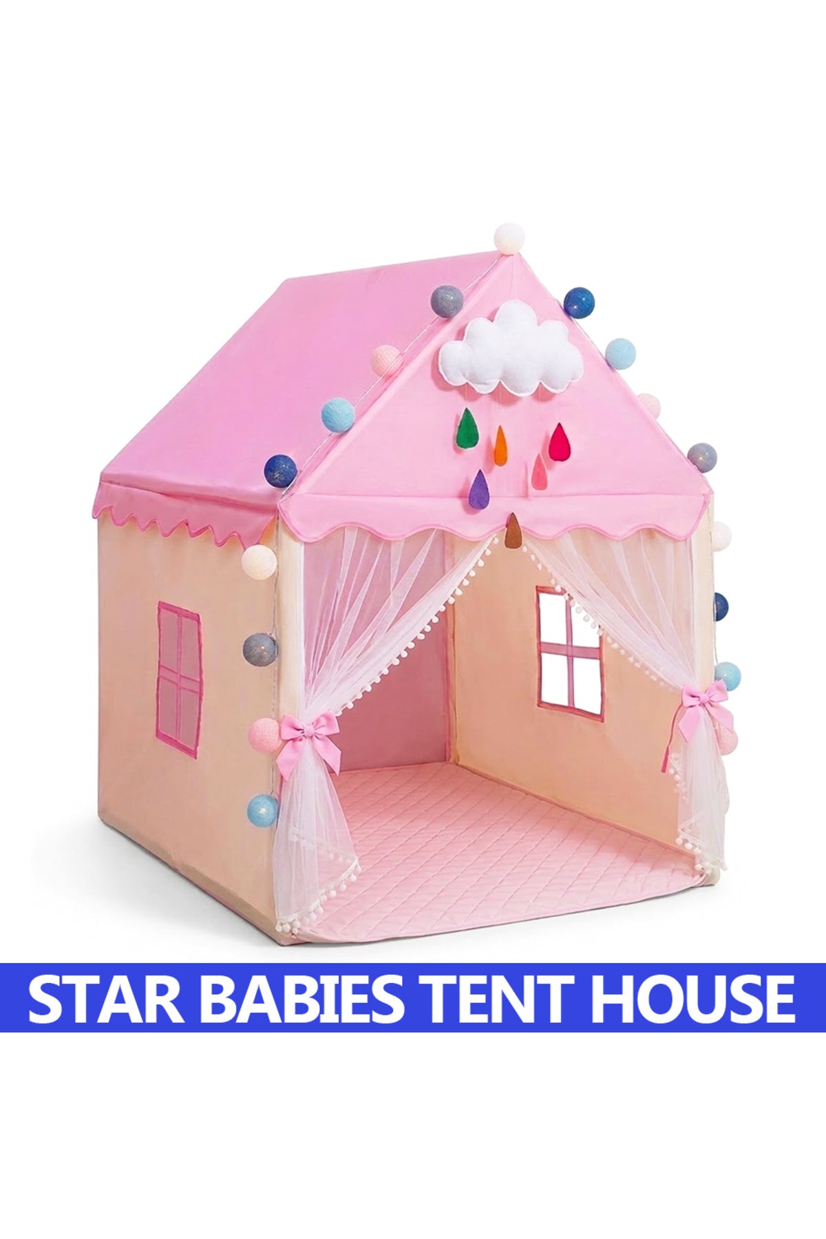 Star Babies Kids Play Tents for Toddlers Kids Tents Indoor Playhouse - Princess Tent for Girls Toy House Gift - Pink