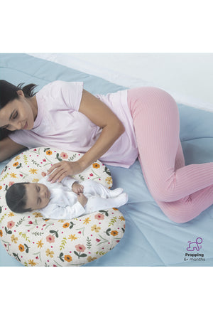 MOON Portable Nursing Breast Feeding Baby Support Pillow Cushion  With Washable Zippered Cover-Flowers
